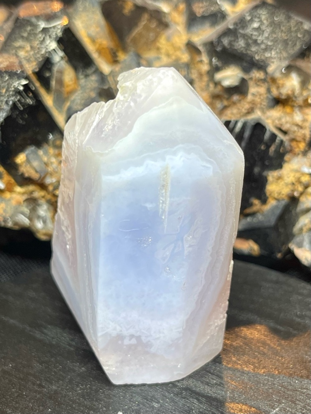 🌑Druzy Blue Lace Agate, Africa Crystal Tower🌑 - Picture 5 of 5